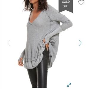 Free people lacuna thermal top grey